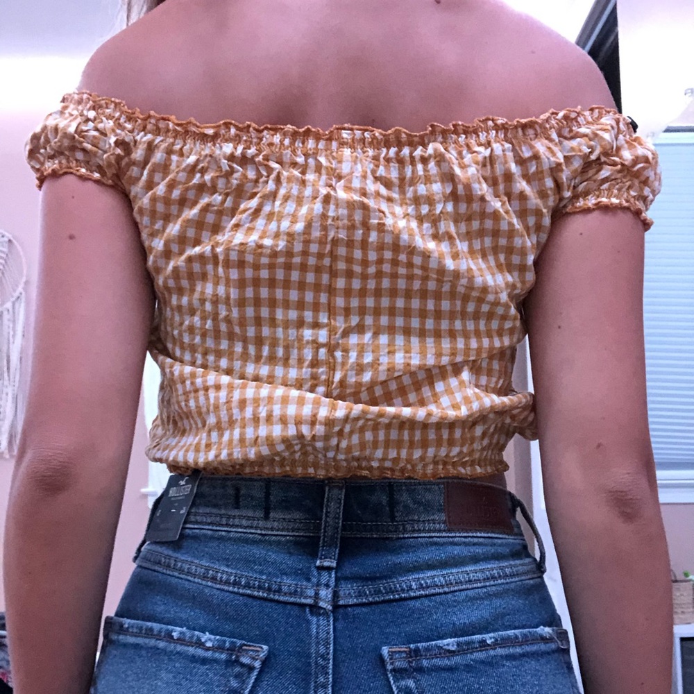 yellow gingham ruffle top - Picture 2 of 3